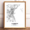 Eleville Unframed Aarhus Denmark City View Abstract Road Modern Map Art Print Poster Wall Office Home Decor Minimalist Line Art Hometown wgn229 - Image 2