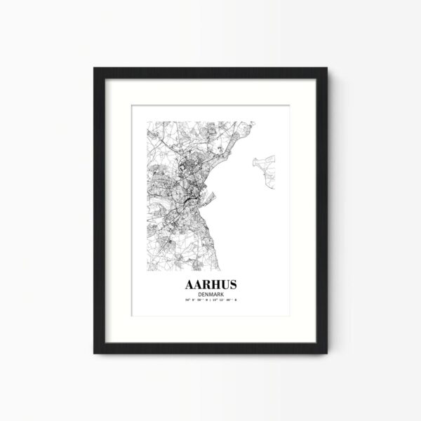 Eleville Unframed Aarhus Denmark City View Abstract Road Modern Map Art Print Poster Wall Office Home Decor Minimalist Line Art Hometown wgn229