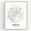 Eleville Unframed Abilene Texas City View Abstract Road Modern Map Art Print Poster Wall Office Home Decor Minimalist Line Art Hometown wgn230 - Image 4