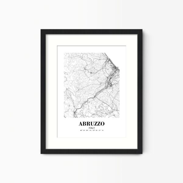 Eleville Unframed Abruzzo Italy City View Abstract Road Modern Map Art Print Poster Wall Office Home Decor Minimalist Line Art Hometown wgn231