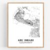 Eleville Unframed Abu Dhabi United Arab Emirates City View Abstract Road Modern Map Art Print Poster Wall Office Home Decor Minimalist Line Art Hometown wgn232 - Image 4