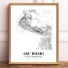 Eleville Unframed Abu Dhabi United Arab Emirates City View Abstract Road Modern Map Art Print Poster Wall Office Home Decor Minimalist Line Art Hometown wgn232 - Image 2
