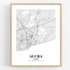 Eleville Unframed Accra Ghana City View Abstract Road Modern Map Art Print Poster Wall Office Home Decor Minimalist Line Art Hometown wgn233 - Image 4