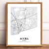 Eleville Unframed Accra Ghana City View Abstract Road Modern Map Art Print Poster Wall Office Home Decor Minimalist Line Art Hometown wgn233 - Image 2