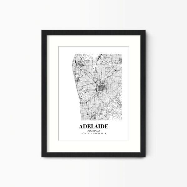 Eleville Unframed Adelaide Australia City View Abstract Road Modern Map Art Print Poster Wall Office Home Decor Minimalist Line Art Hometown wgn234