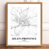 Eleville Unframed Aix-en-Provence France City View Abstract Road Modern Map Art Print Poster Wall Office Home Decor Minimalist Line Art Hometown wgn235 - Image 2