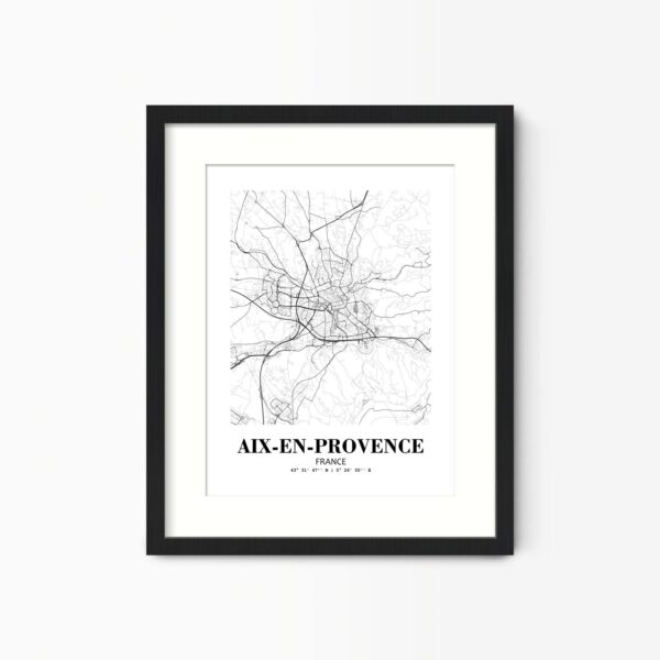 Eleville Unframed Aix-en-Provence France City View Abstract Road Modern Map Art Print Poster Wall Office Home Decor Minimalist Line Art Hometown wgn235