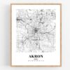 Eleville Unframed Akron Ohio City View Abstract Road Modern Map Art Print Poster Wall Office Home Decor Minimalist Line Art Hometown wgn236 - Image 4