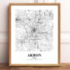 Eleville Unframed Akron Ohio City View Abstract Road Modern Map Art Print Poster Wall Office Home Decor Minimalist Line Art Hometown wgn236 - Image 2