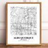 Eleville Unframed Albuquerque New Mexico City View Abstract Road Modern Map Art Print Poster Wall Office Home Decor Minimalist Line Art Hometown wgn237 - Image 2