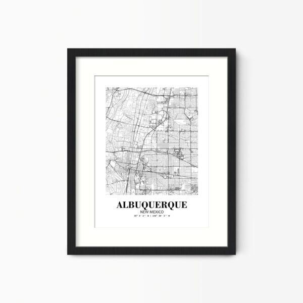 Eleville Unframed Albuquerque New Mexico City View Abstract Road Modern Map Art Print Poster Wall Office Home Decor Minimalist Line Art Hometown wgn237