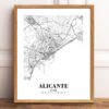 Eleville Unframed Alicante Spain City View Abstract Road Modern Map Art Print Poster Wall Office Home Decor Minimalist Line Art Hometown wgn238 - Image 2
