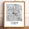 Eleville Unframed Anaheim California City View Abstract Road Modern Map Art Print Poster Wall Office Home Decor Minimalist Line Art Hometown wgn240 - Image 2