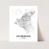 Eleville Unframed Anchorage Alaska City View Abstract Road Modern Map Art Print Poster Wall Office Home Decor Minimalist Line Art Hometown wgn241 - Image 3