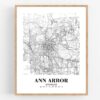 Eleville Unframed Ann Arbor Michigan City View Abstract Road Modern Map Art Print Poster Wall Office Home Decor Minimalist Line Art Hometown wgn242 - Image 4