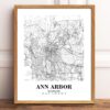 Eleville Unframed Ann Arbor Michigan City View Abstract Road Modern Map Art Print Poster Wall Office Home Decor Minimalist Line Art Hometown wgn242 - Image 2