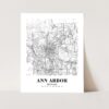 Eleville Unframed Ann Arbor Michigan City View Abstract Road Modern Map Art Print Poster Wall Office Home Decor Minimalist Line Art Hometown wgn242 - Image 3