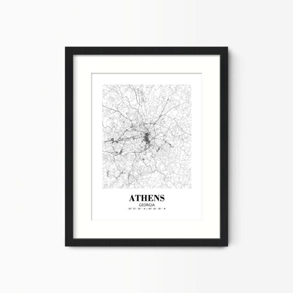 Eleville Unframed Athens Georgia City View Abstract Road Modern Map Art Print Poster Wall Office Home Decor Minimalist Line Art Hometown wgn244