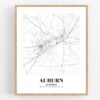 Eleville Unframed Auburn Alabama City View Abstract Road Modern Map Art Print Poster Wall Office Home Decor Minimalist Line Art Hometown wgn247 - Image 4