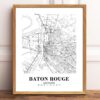Eleville Unframed Baton Rouge Louisiana City View Abstract Road Modern Map Art Print Poster Wall Office Home Decor Minimalist Line Art Hometown wgn253 - Image 2