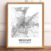 Eleville Unframed Belfast Northern Ireland City View Abstract Road Modern Map Art Print Poster Wall Office Home Decor Minimalist Line Art Hometown wgn256 - Image 2