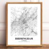 Eleville Unframed Birmingham Alabama City View Abstract Road Modern Map Art Print Poster Wall Office Home Decor Minimalist Line Art Hometown wgn260 - Image 2
