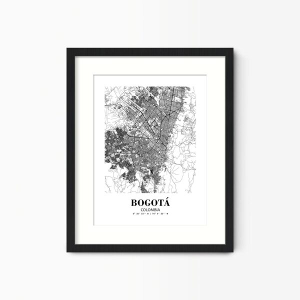 Eleville Unframed Bogotá Colombia City View Abstract Road Modern Map Art Print Poster Wall Office Home Decor Minimalist Line Art Hometown wgn262