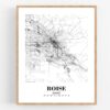 Eleville Unframed Boise Idaho City View Abstract Road Modern Map Art Print Poster Wall Office Home Decor Minimalist Line Art Hometown wgn263 - Image 4