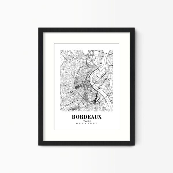 Eleville Unframed Bordeaux France City View Abstract Road Modern Map Art Print Poster Wall Office Home Decor Minimalist Line Art Hometown wgn265