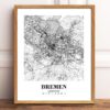 Eleville Unframed Bremen Germany City View Abstract Road Modern Map Art Print Poster Wall Office Home Decor Minimalist Line Art Hometown wgn269 - Image 2