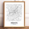 Eleville Unframed Bristol England City View Abstract Road Modern Map Art Print Poster Wall Office Home Decor Minimalist Line Art Hometown wgn271 - Image 2