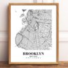 Eleville Unframed Brooklyn New York City View Abstract Road Modern Map Art Print Poster Wall Office Home Decor Minimalist Line Art Hometown wgn273 - Image 2