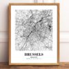 Eleville Unframed Brussels Belgium City View Abstract Road Modern Map Art Print Poster Wall Office Home Decor Minimalist Line Art Hometown wgn274 - Image 2