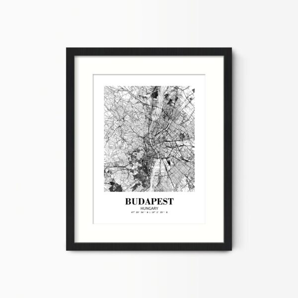 Eleville Unframed Budapest Hungary City View Abstract Road Modern Map Art Print Poster Wall Office Home Decor Minimalist Line Art Hometown wgn275