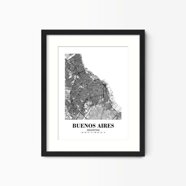 Eleville Unframed Buenos Aires Argentina City View Abstract Road Modern Map Art Print Poster Wall Office Home Decor Minimalist Line Art Hometown wgn276