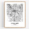 Eleville Unframed Calgary Alberta City View Abstract Road Modern Map Art Print Poster Wall Office Home Decor Minimalist Line Art Hometown wgn281 - Image 4