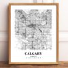 Eleville Unframed Calgary Alberta City View Abstract Road Modern Map Art Print Poster Wall Office Home Decor Minimalist Line Art Hometown wgn281 - Image 2