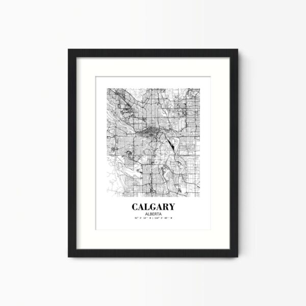 Eleville Unframed Calgary Alberta City View Abstract Road Modern Map Art Print Poster Wall Office Home Decor Minimalist Line Art Hometown wgn281