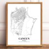 Eleville Unframed Cancun Mexico City View Abstract Road Modern Map Art Print Poster Wall Office Home Decor Minimalist Line Art Hometown wgn282 - Image 2