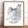 Eleville Unframed Cape Town South Africa City View Abstract Road Modern Map Art Print Poster Wall Office Home Decor Minimalist Line Art Hometown wgn284 - Image 2