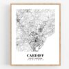 Eleville Unframed Cardiff United Kingdom City View Abstract Road Modern Map Art Print Poster Wall Office Home Decor Minimalist Line Art Hometown wgn286 - Image 4