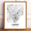 Eleville Unframed Cardiff United Kingdom City View Abstract Road Modern Map Art Print Poster Wall Office Home Decor Minimalist Line Art Hometown wgn286 - Image 2