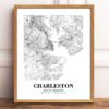 Eleville Unframed Charleston South Carolina City View Abstract Road Modern Map Art Print Poster Wall Office Home Decor Minimalist Line Art Hometown wgn287 - Image 2