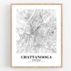 Eleville Unframed Chattanooga Tennessee City View Abstract Road Modern Map Art Print Poster Wall Office Home Decor Minimalist Line Art Hometown wgn289 - Image 4