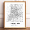 Eleville Unframed Chiang Mai Thailand City View Abstract Road Modern Map Art Print Poster Wall Office Home Decor Minimalist Line Art Hometown wgn290 - Image 2