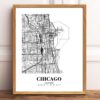 Eleville Unframed Chicago Illinois City View Abstract Road Modern Map Art Print Poster Wall Office Home Decor Minimalist Line Art Hometown wgn291 - Image 2