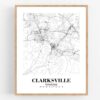 Eleville Unframed Clarksville Tennessee City View Abstract Road Modern Map Art Print Poster Wall Office Home Decor Minimalist Line Art Hometown wgn294 - Image 4