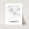 Eleville Unframed Clarksville Tennessee City View Abstract Road Modern Map Art Print Poster Wall Office Home Decor Minimalist Line Art Hometown wgn294 - Image 3