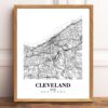 Eleville Unframed Cleveland Ohio City View Abstract Road Modern Map Art Print Poster Wall Office Home Decor Minimalist Line Art Hometown wgn295 - Image 2