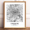 Eleville Unframed Cologne Germany City View Abstract Road Modern Map Art Print Poster Wall Office Home Decor Minimalist Line Art Hometown wgn297 - Image 2